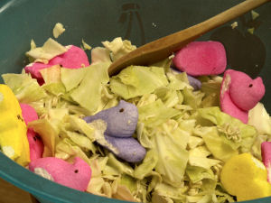 Peeps salad ready to serve